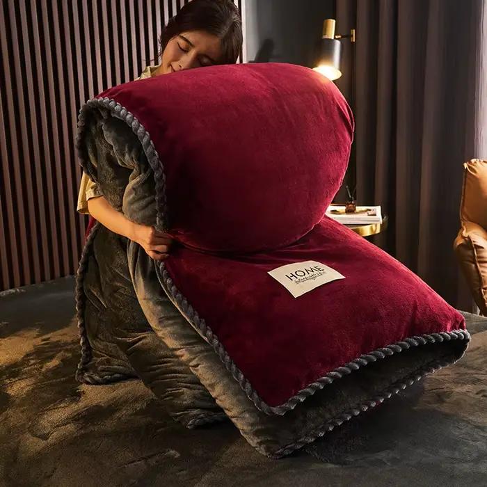 Housse de couette en velours avec lait au lait