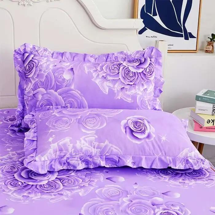 Ensemble de taies d'oreiller à fleurs confortables pour adultes et étudiants