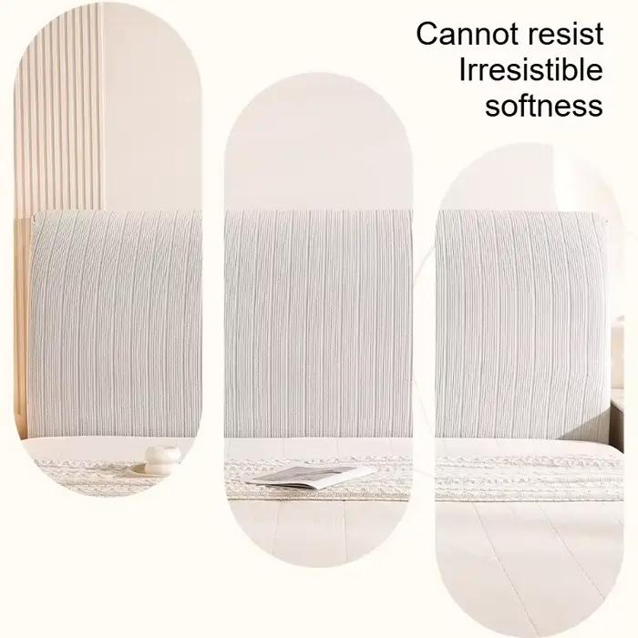 Housse de tête de lit à haute élasticité, couleur unie, pour lit double, dossier de lit, housse chaude et anti-poussière pour l'automne et l'hiver, lavable en machine