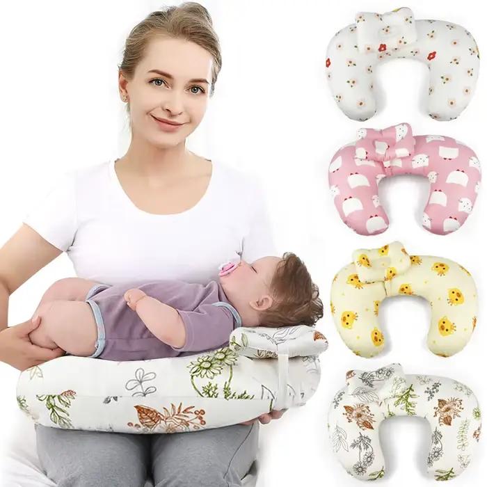 Oreiller d'allaitement en forme de U – Multifonctionnel avec housse amovible et lavable en machine – Support de taille et de cou pour l'allaitement
