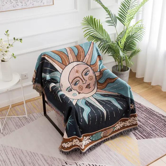 Couverture à jeter lune et soleil
