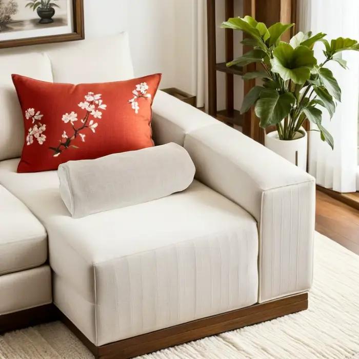 Housse de coussin cylindrique pour coussins de soutien lombaire