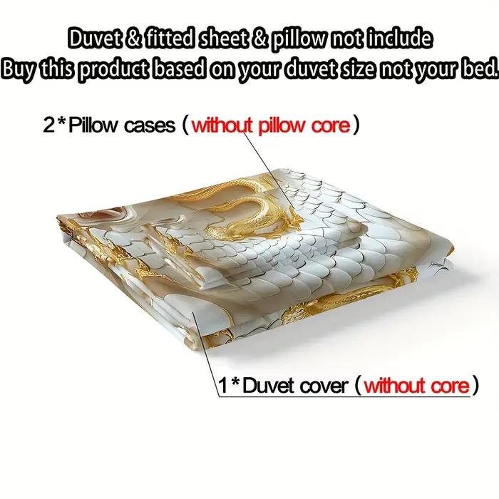 Ensemble de housse de couette Golden Dragon 3 pièces (1
