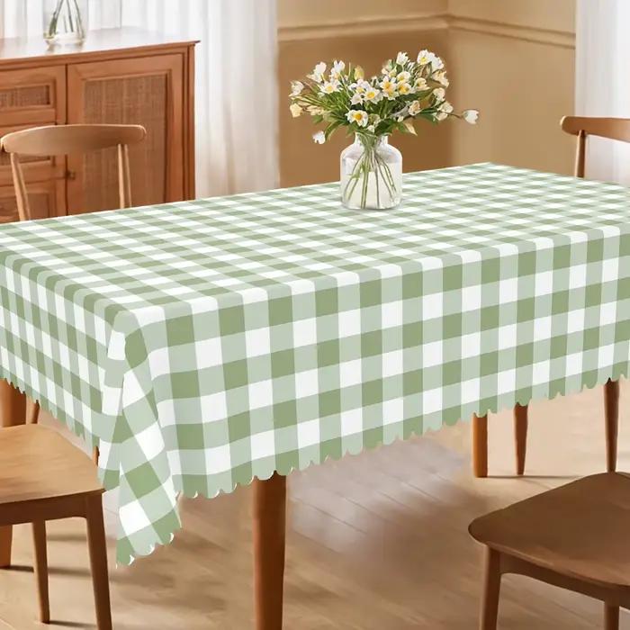Nappe rectangulaire à carreaux Buffalo vert sauge pour mariage