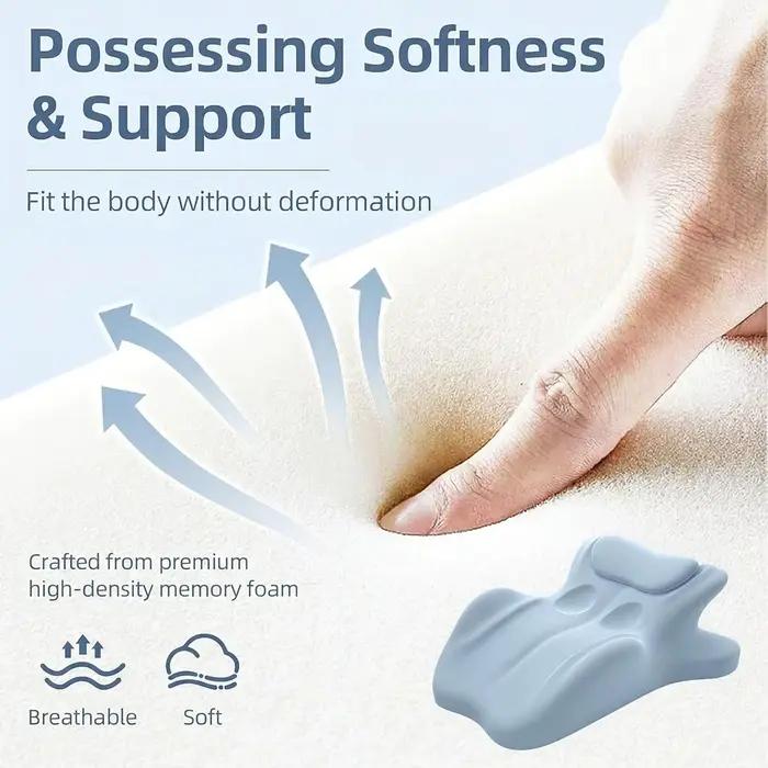 Oreiller de sommeil multifonctionnel, coussin de soutien ergonomique pour le corps, utilisé pour dormir sur le côté, appuyé sur le dos et sur le ventre (Bleu)