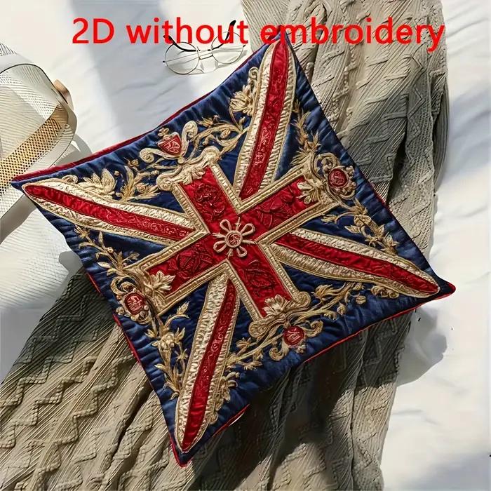 Housse de coussin de luxe imprimée 2D Union Jack