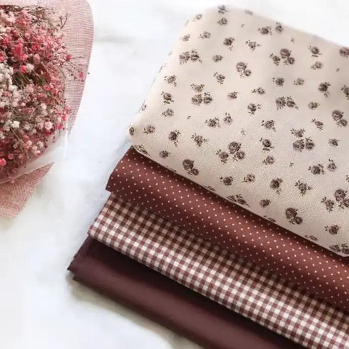 Tissu en coton et lin à carreaux teint en fil