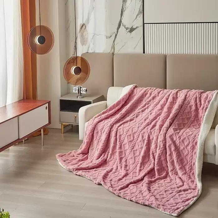 Tafu velours chaud hiver housse de couette couverture double usage artificiel cachemire