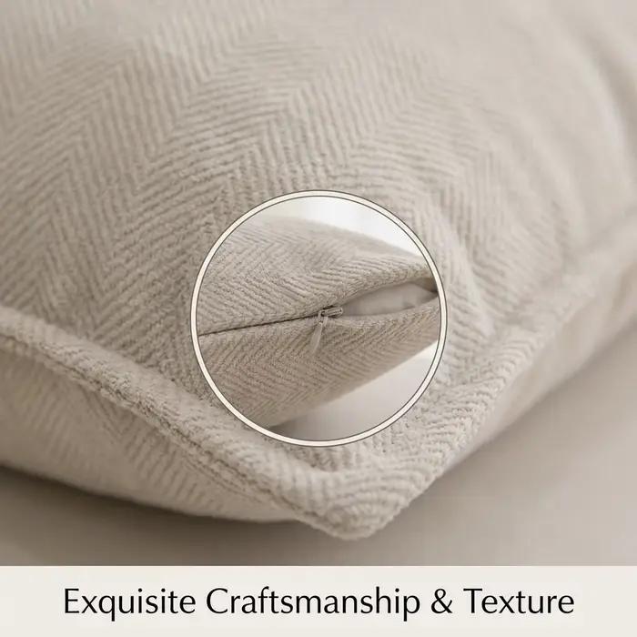 Housse de coussin en tissu tissé doux à chevrons de couleur unie 30x50 40x40 45x45 50x50 55x55 40x60 50x70 60x60 65x65 60x80cm