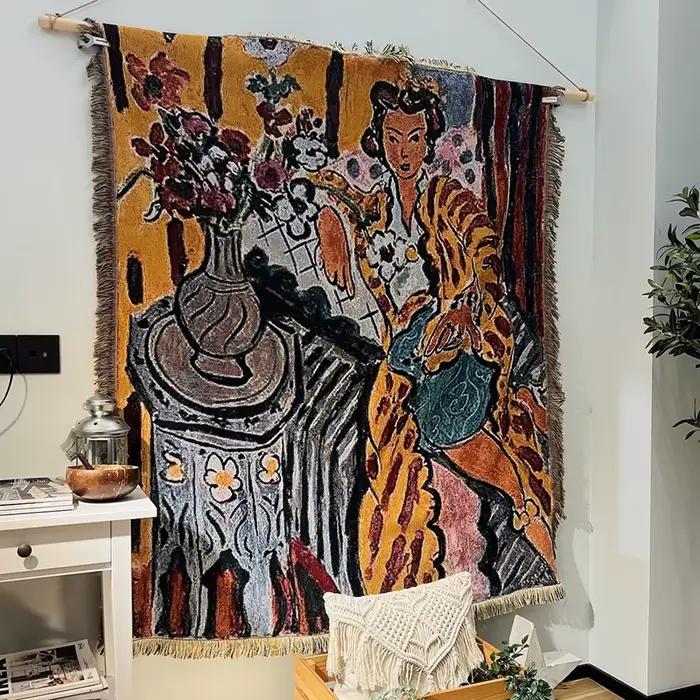 Couvertures décontractées décoration de lit femme Henri Matisse tapis canapé