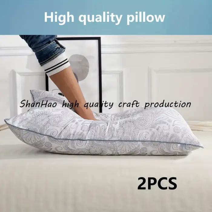 Oreiller de sommeil à motifs de texture brossée de haute qualité, oreiller à motifs de qualité hôtelière avec étoiles, oreiller à motifs classique, 2 pièces