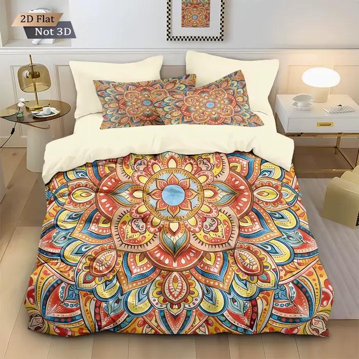 Ensemble de couette imprimé à motifs bohèmes rétro