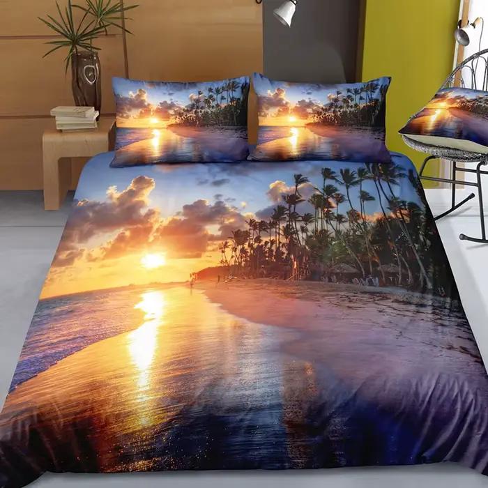 Parure de lit avec paysage naturel