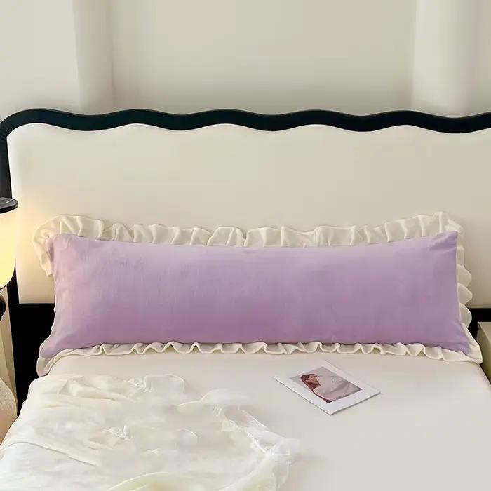Optique-Taie d'oreiller longue en velours doux pour couple