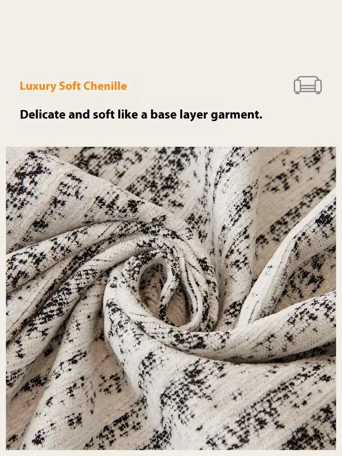 Housse de canapé 3 places en chenille tricotée pour salon