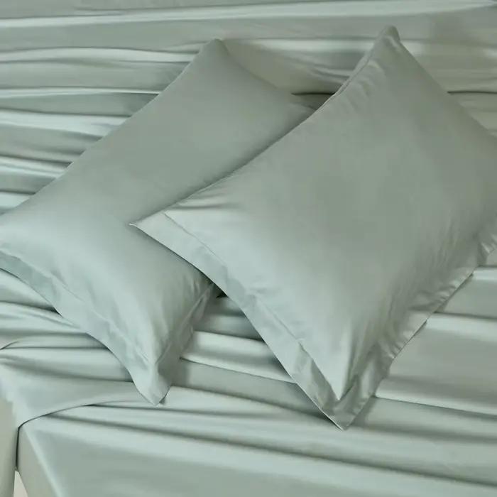 Taie d'oreiller de luxe en coton égyptien biologique à fibres longues
