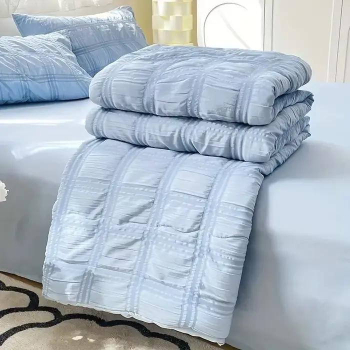 Parure de lit complète en seersucker doux et respirant pour chambre intérieure