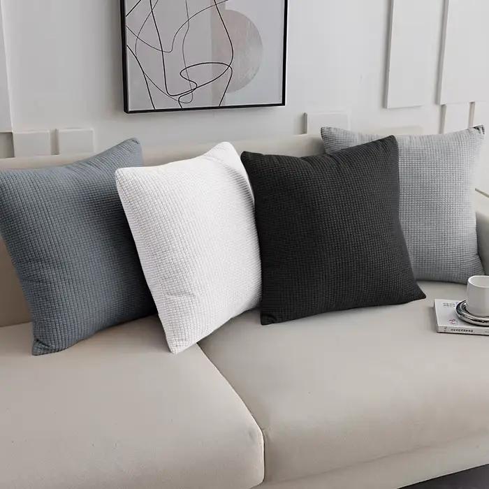 Housse de coussin Jacquard de couleur unie