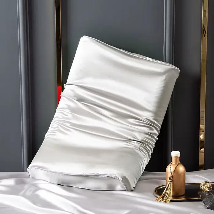 22 Momme 6A 100% taie d'oreiller en soie de mûrier pour oreiller en Latex et mousse à mémoire de forme solide housse de coussin peau de cheveux protéger étui décoratif