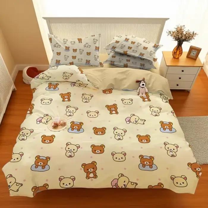 Rilakkuma housse de couette taie d'oreiller ensemble de literie garçon fille chambre décoration enfants-cadeau simple