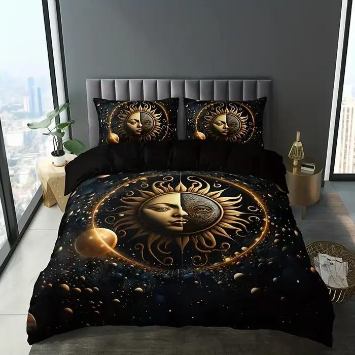 Ensemble de housse de couette lune étoiles soleil céleste