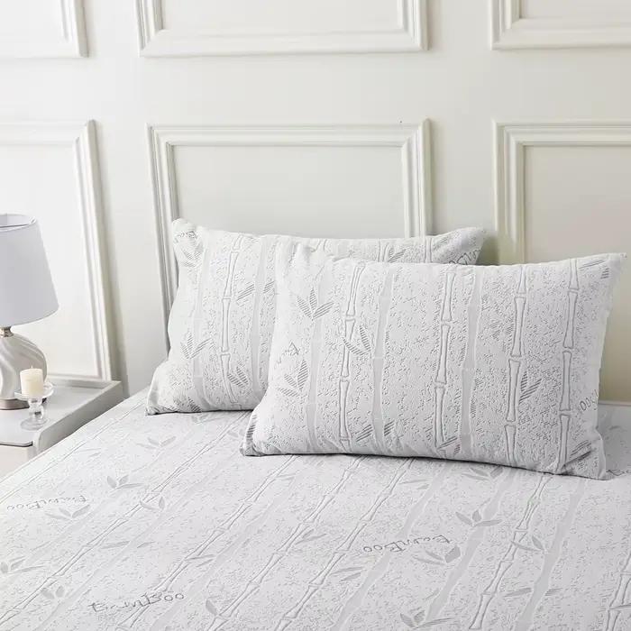 Taies d'oreiller en Fiber de bambou, 2 pièces, protecteurs d'oreiller Coolin doux et respirants, silencieux et adaptés aux dormeurs chauds avec fermeture éclair