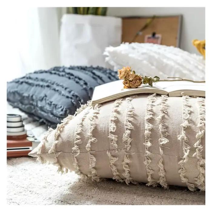 Housses de coussin beiges 30x50cm 45x45cm