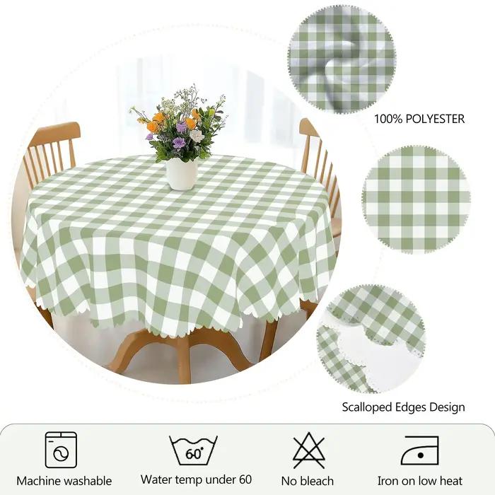 Nappe rectangulaire à carreaux Buffalo vert sauge pour mariage