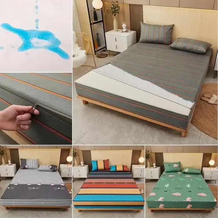 Housse de protection de matelas à Six côtés avec fermeture éclair