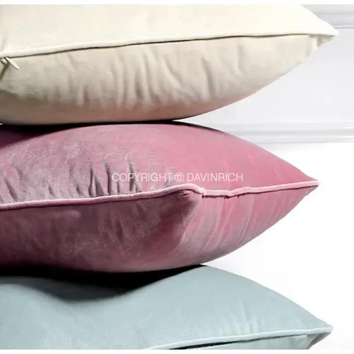 DAVINRICH – housse de coussin en velours italien, taie d'oreiller carrée de luxe, décoration douce pour canapé, chambre à coucher, vert Olive