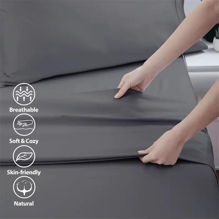 Drap de lit plat en coton égyptien