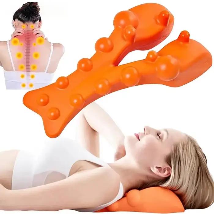 Oreiller cervical, coussin lombaire, oreiller de massage cervical, coussin d'acupression pour le dos, correcteur de posture du cou et des épaules, un excellent cadeau