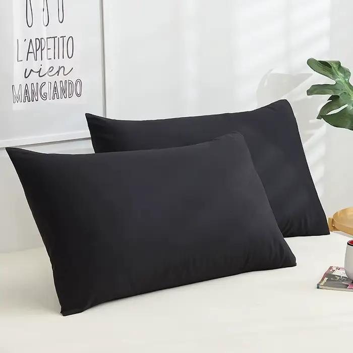 Taie d'oreiller en coton couleur unie