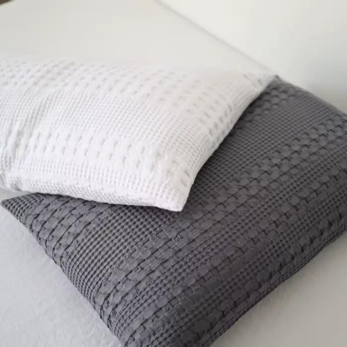 Couverture de jet de canapé en coton à carreaux gaufré, couvertures de couette d'été climatisées pour lits, drap de lit doux pour la maison, couvre-lit solide