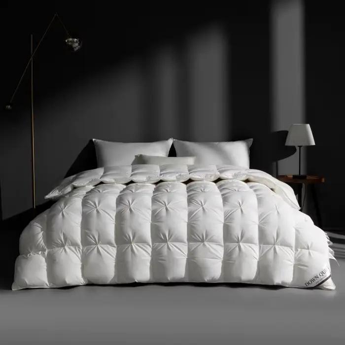Couette en duvet d'oie blanche, couette épaisse, couverture chaude d'hiver pour Couple simple, Double, King Size