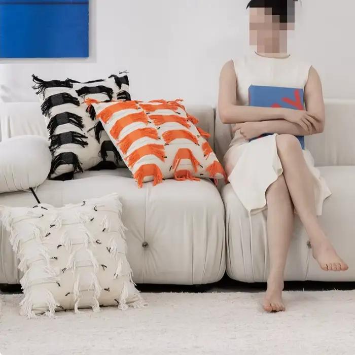 Housses de coussin bohèmes à franges