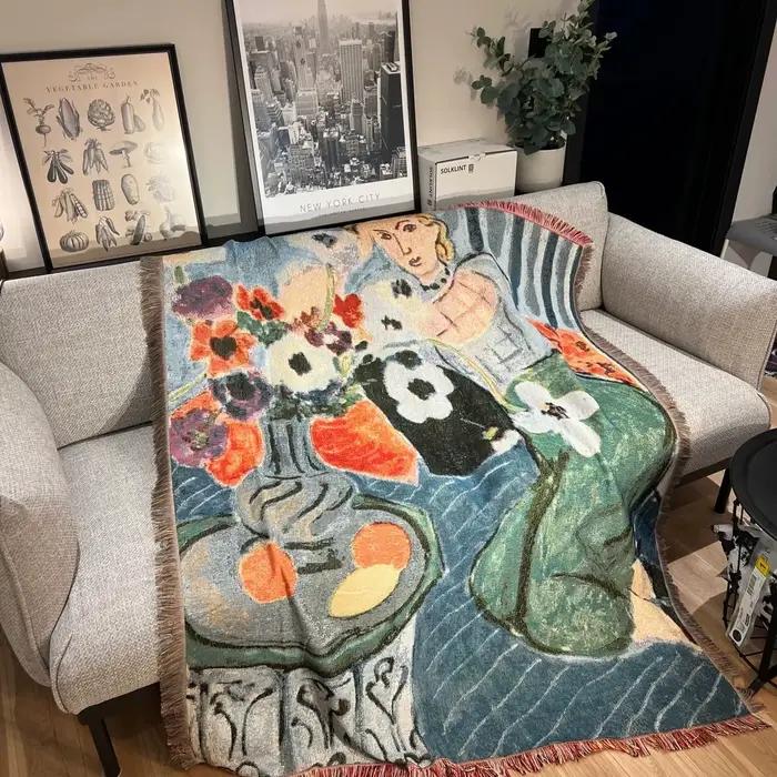 Couvertures décontractées décoration de lit femme Henri Matisse tapis canapé