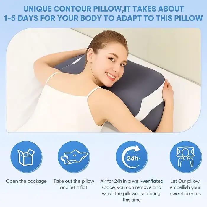 Oreiller ergonomique en mousse à mémoire de forme pour le cou