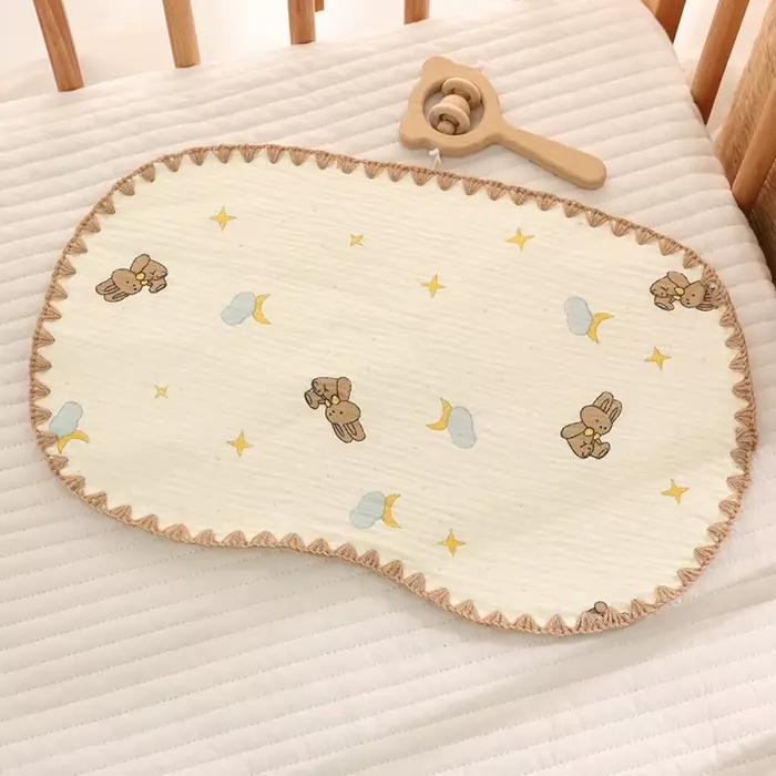 Oreiller nuage nouveau-né : oreiller plat en gaze pour anti-crachats