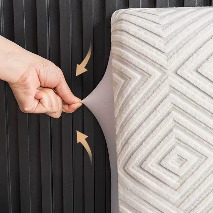 Housse de tête de lit extensible en velours doux