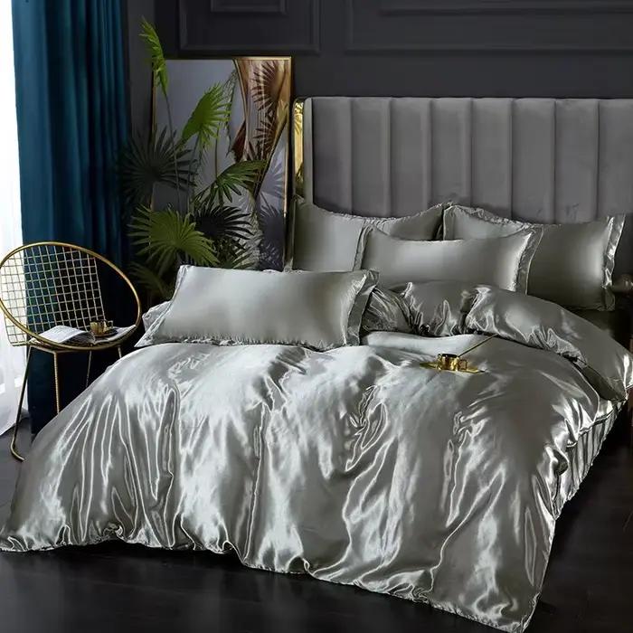 Parure de lit en soie avec housse de couette