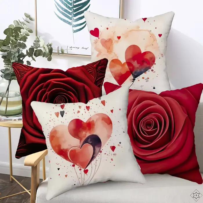 Housse de coussin en forme de cœur