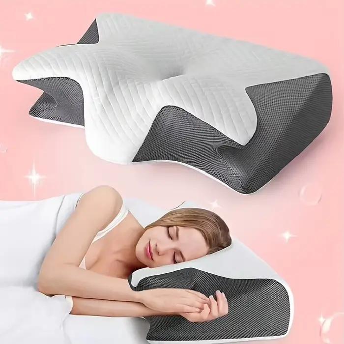 Oreiller ergonomique pour le cou, idéal pour dormeurs sur le côté, le dos et le ventre - Conception profilée, relaxation des épaules, soutien doux et ferme