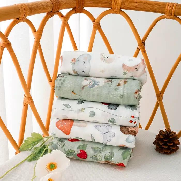 Elinfant 1 Pc bambou coton bébé couvertures nouveau-né mousseline Swaddle 120x110 cm pépinière couverture bébé Wrap Swaddle couverture Super doux
