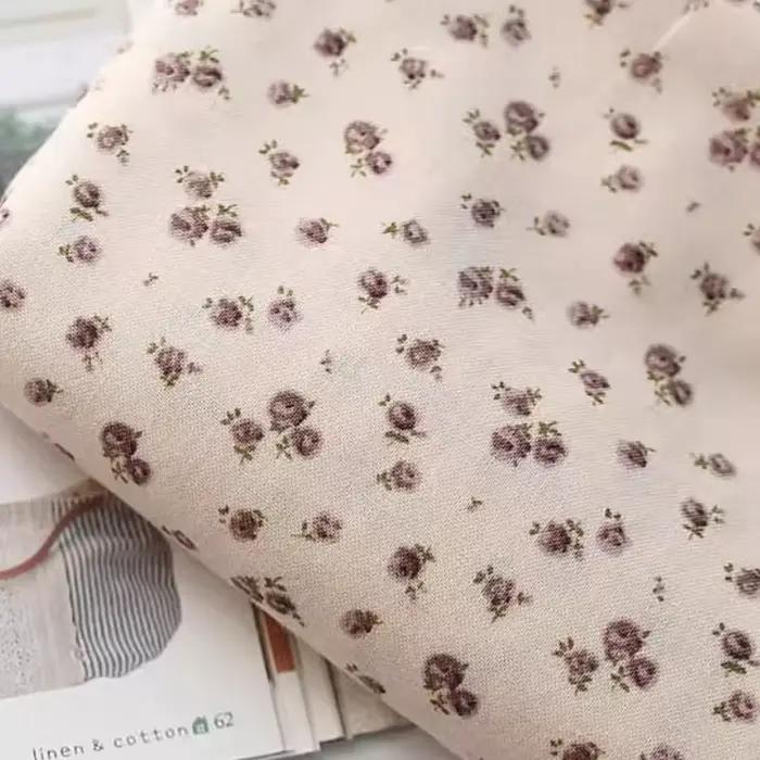 Tissu en coton et lin à carreaux teint en fil