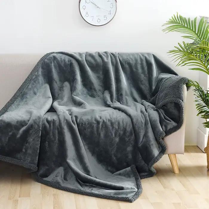 Couverture Shaggy de luxe hiver chaud confortable romantique Couple couverture imperméable épaissie grande taille couverture Microfibre-couverture