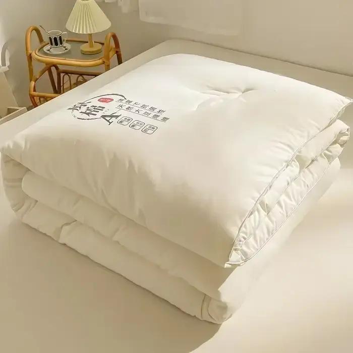 Couette matelassée de haute qualité, tissu 100% coton, remplissage en Fiber de soja, couverture douce, noyau de couette, printemps été automne hiver