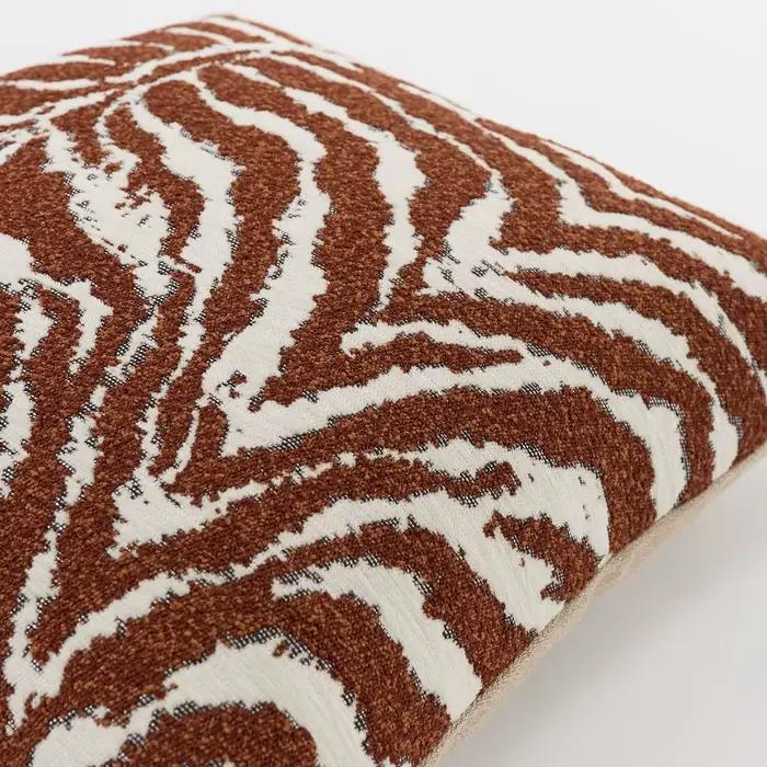 Housse de coussin jacquard à motif zèbre vintage, texture luxueuse moderne, housse de coussin décorative pour canapé, lit, salon, décoration de la maison