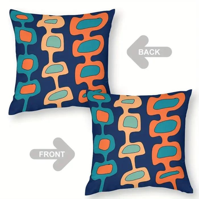 Housse de coussin motif abstrait style années 70