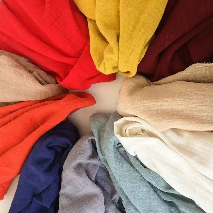 Tissu en pansement de coton lin fin coloré